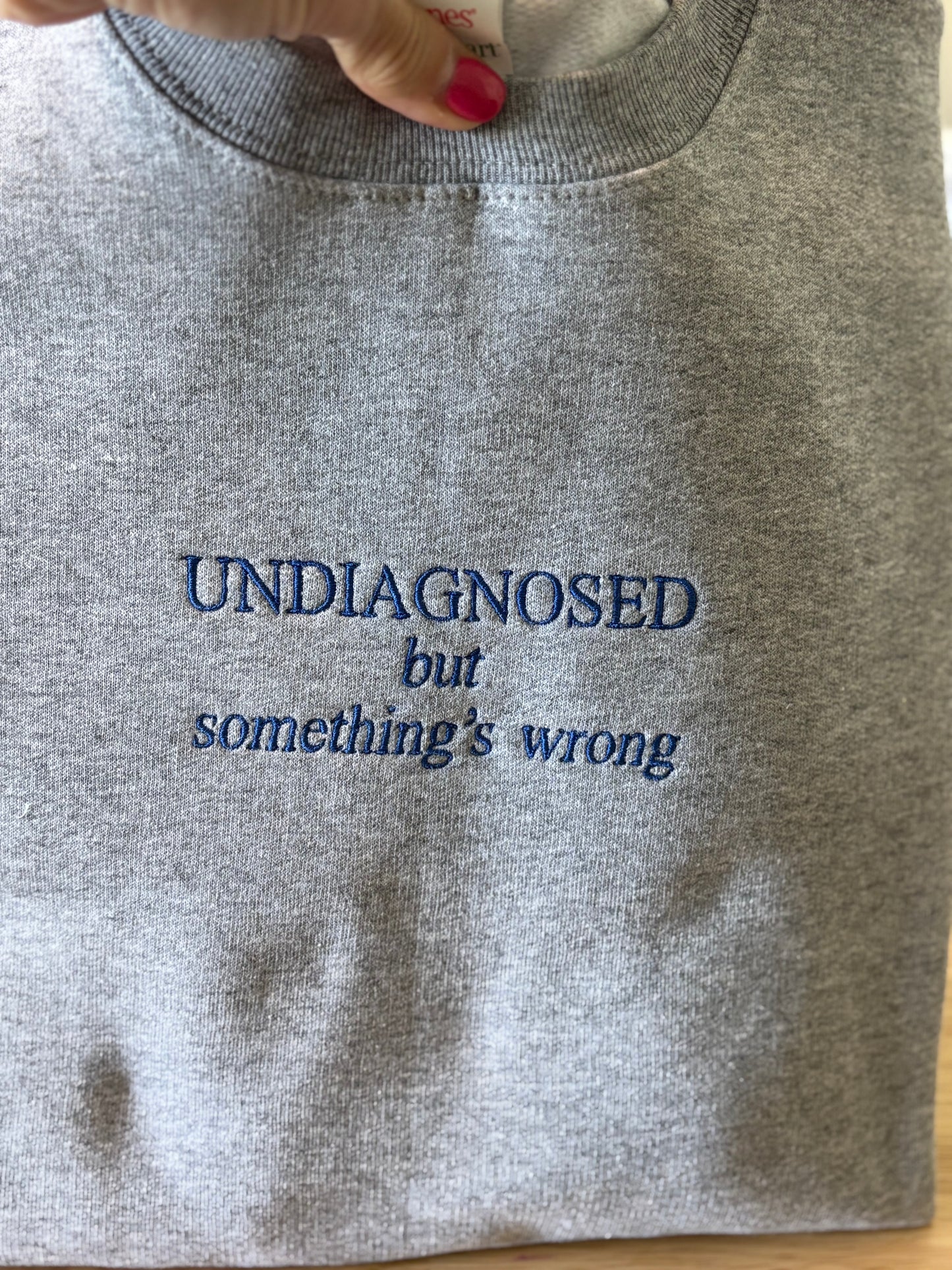 Undiagnosed but somethings wrong Embroidery Sweatshirt