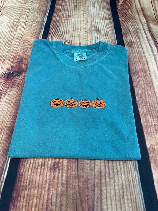 Jack O Lanterns Embroidery Halloween Tshirt | Seasonal TShirt | Halloween Gift | Everyday Tshirt Gift