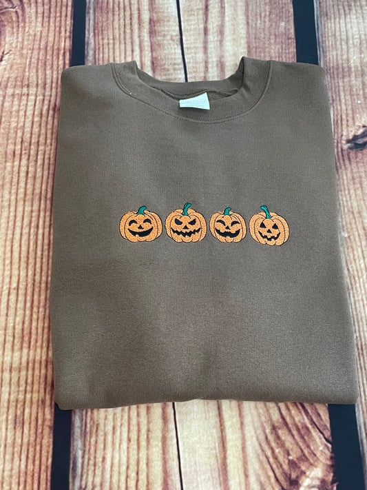 Jack O Lanterns Halloween Embroidery Holiday Unisex Sweatshirt| Holiday Gift | Sweatshirt | Halloween Sweatshirt | Everyday Gift