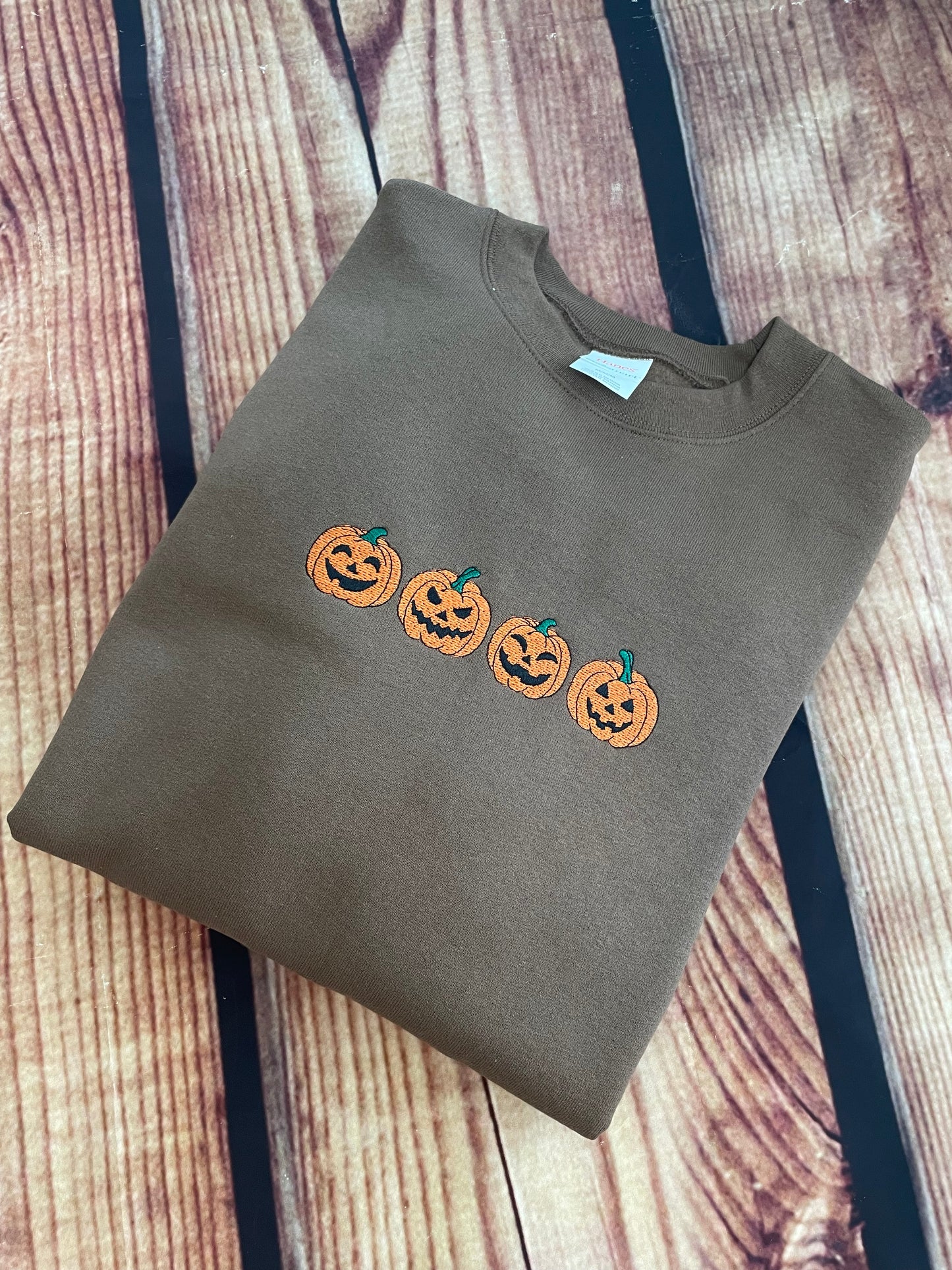 Jack O Lanterns Halloween Embroidery Holiday Unisex Sweatshirt| Holiday Gift | Sweatshirt | Halloween Sweatshirt | Everyday Gift
