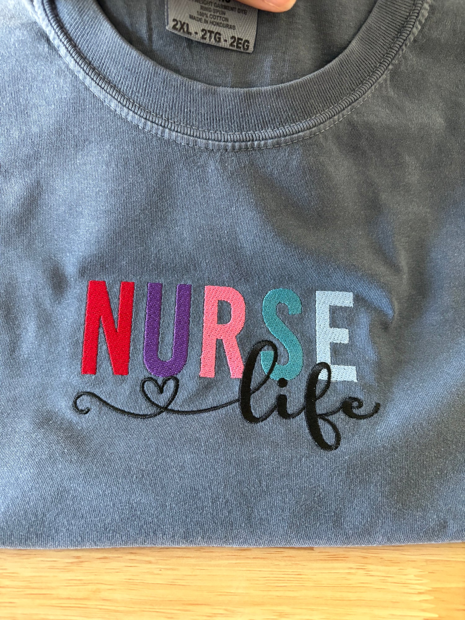 Nurse Life Embroidery T shirt | Nurse Embroidery T shirt | Nurse Life T shirt Gift