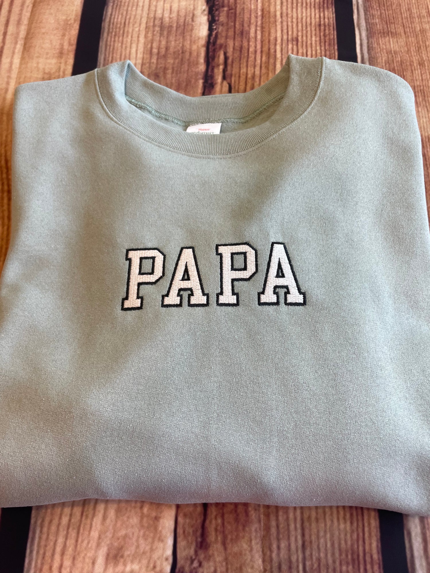 Papa Embroidery Sweatshirt Varsity Hoodie | Embroidered Papa Sweatshirt |Everyday Gift
